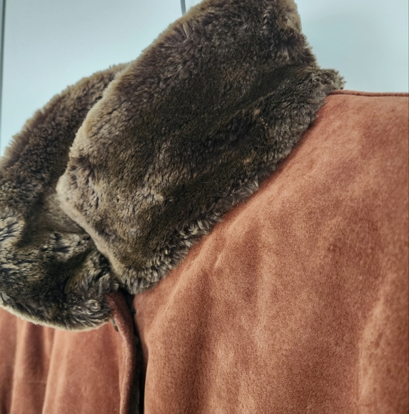 VINTAGE 100%  Leather   Reversible  Brown Jacket Coat Women's Size L VTG - Picture 2 of 12